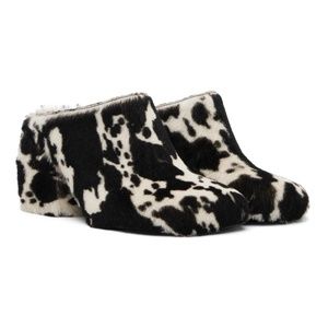 Dries Van Noten Cow Pattern Genuine Shearling Clog